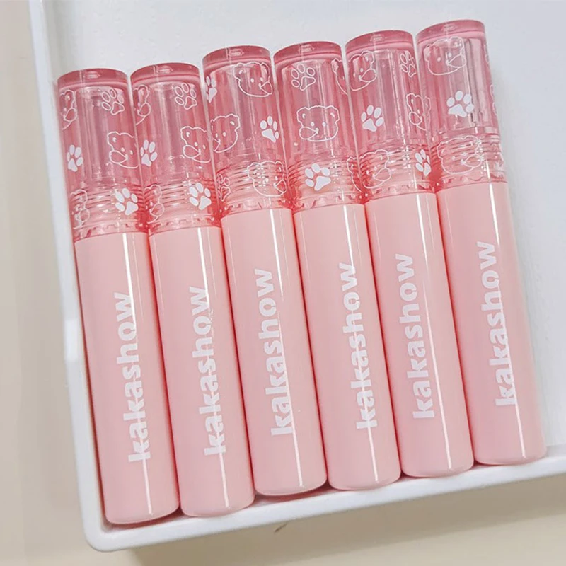 Cute Bear Velvet Lip Gloss Girl\'s Matte Lip Glaze Waterproof Lasting Transparent Red-brown Lip Mud Korean Makeup Liquid Lipstick