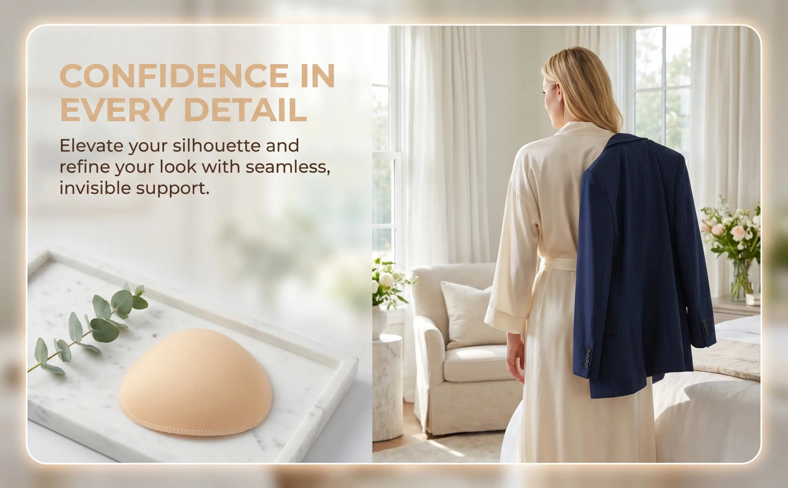 2Pairs Shoulder Pads No Sew Sponge Shoulder Pad Skin Tone Beige Right Angle Foam Enhancer for Jackets Coats Clothes