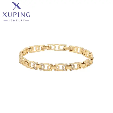 Xuping Smycken Nytt Mode Högkvalitativt Utsökt Fyrkantigt Armband i Ljusguldfärg för Damer Julklappar X001024282 6 best sales Xuping smycken i rostfritt stål - №1