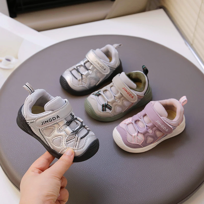 

Baby Kids Sports Casual Shoes Toes Capped Boys Girls Walking Shoes Non-slip 2025 Autumn New Baby Fashion Running Shoes Soft Sole