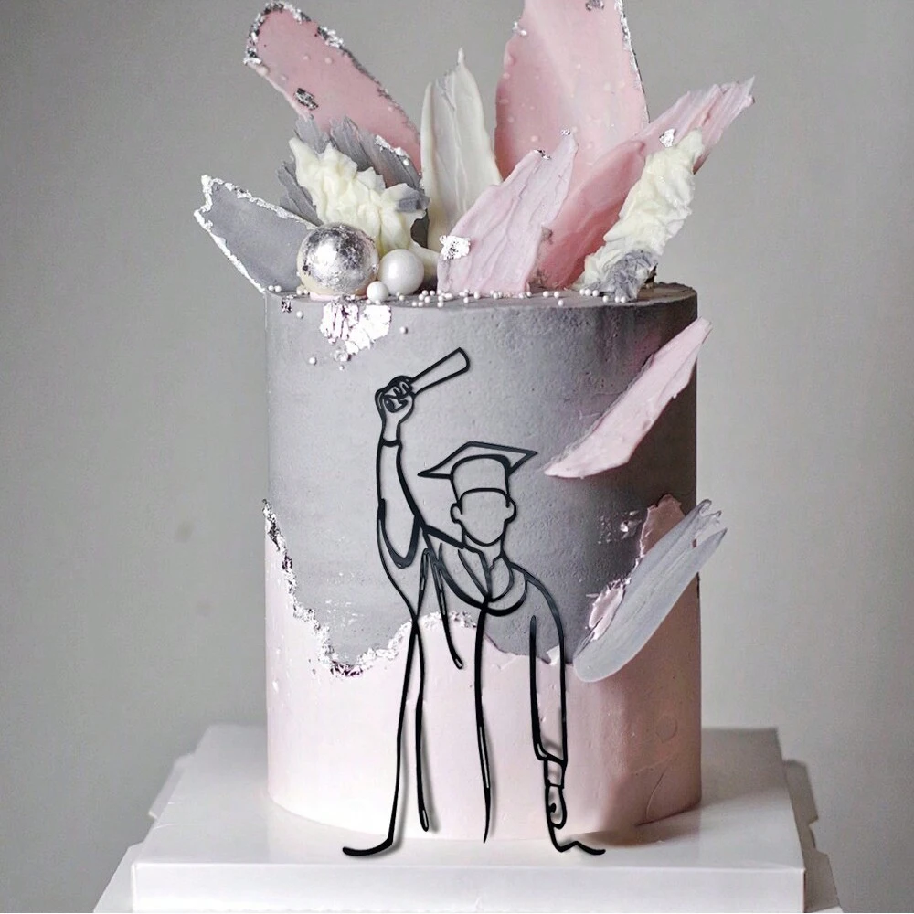 5pcs Graduation Female PhD Acrylic Cake Card Insertion Graduation Season Cake Decoration Celebration Graduation