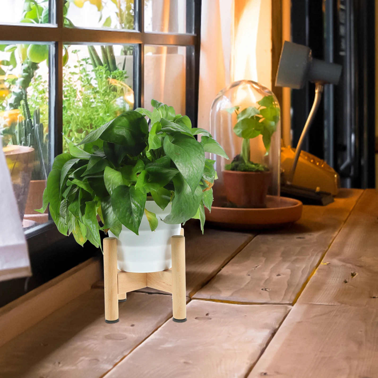 

Flower Pot St Wooden Plant Rack Indoor Outdoor Home Decor Planter Holder Garden Patio Crafts St Flower Pot Wood Base