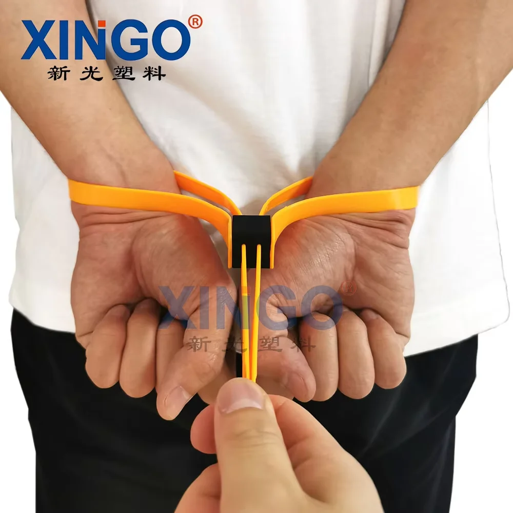 1Pcs/Lot  Nylon Cable Tie CS Outdoor Plastic Police Handcuffs Double Flex Cuff Disposable Handcuffs zip tie Orange Yellow Black