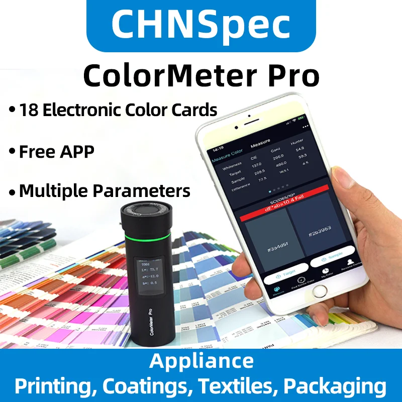 Colorimetro ColorMeter Pro sensore di colore 18 libri carte di vernice per la misurazione LAB dE * ab RGB smart color matching tool