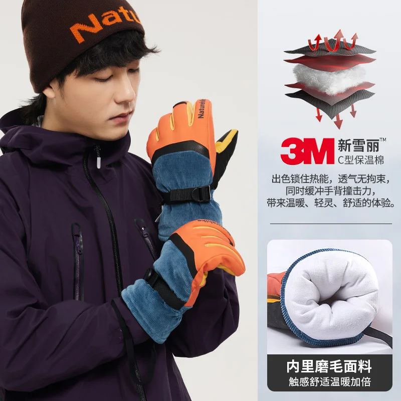 

Naturehike Winter Skiing Gloves Outdoor Biker Men's Women's Full Finger Sheepskin Camping Mountaining Keep Warm Snow Mitten
