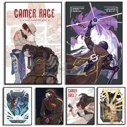 Pop Game Overwatch Fan Poster D.Va and Ramattra Mercy and Widowmaker Prints Canvas Painting Wall Art Pictures Home Room Decor