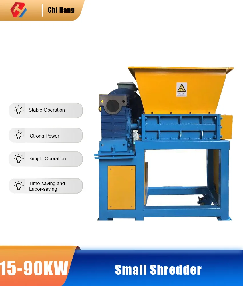 Large Electric Crusher 220V Single Motor Two-axis Universal Tires Plastic Wood Scrap Metal Removable Impact Shredder 7500W