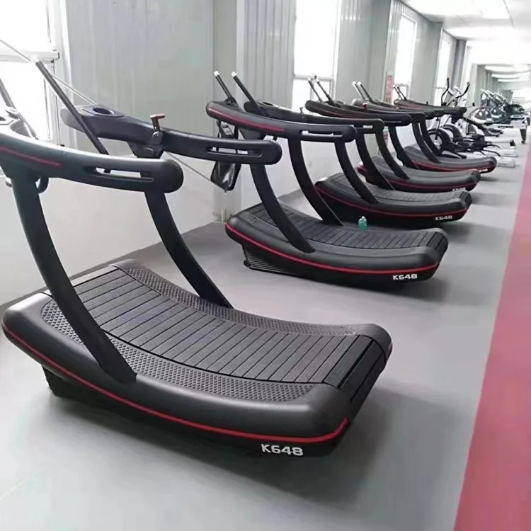 Cinta de correr para gimnasio, equipo de Fitness comercial profesional, cinta de correr sin potencia con control magnético mecánico de arco