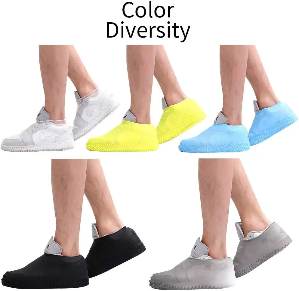 Silicone Shoe Covers Reusable Unisex Shoes Protectors WaterProof Slip-resistant Rubber Rain Boot Overshoes Accessories