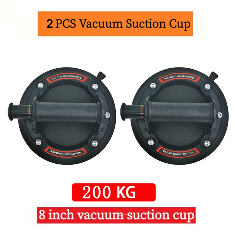 Glass Suction Cup 8 inch 2 Pack Vacuum Suction Cups to Lift Large Glass Heavy Duty Tile Suction Cup Tool Industrial Suction Cup