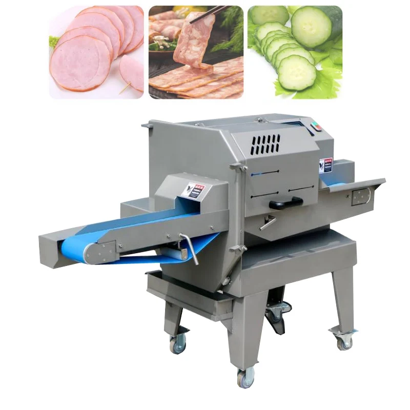 Automatic Cooked Meat Cutter Slicing Machine Commercial Restaurant Bacon Beef Meat Slicer Electric Steak Slice Cutting Machine