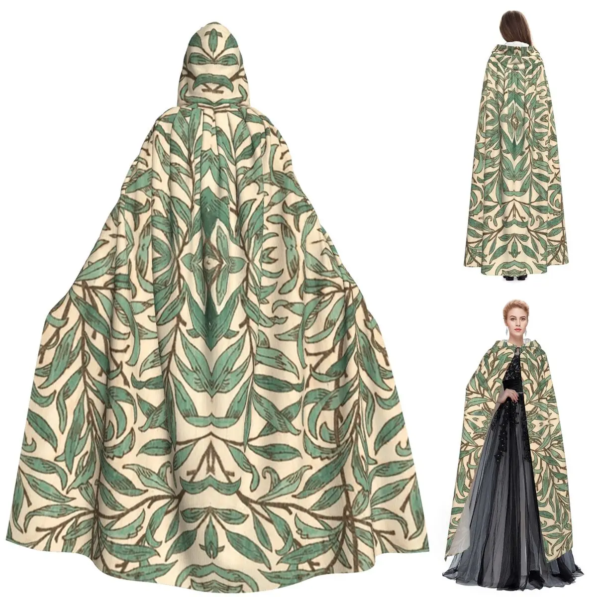 

Уильям Моррис, ива, дерево, акварельный узор, длинный плащ с капюшоном, ведьма, средневековый костюм, накидка для косплея, Хэллоуин, вечеринка