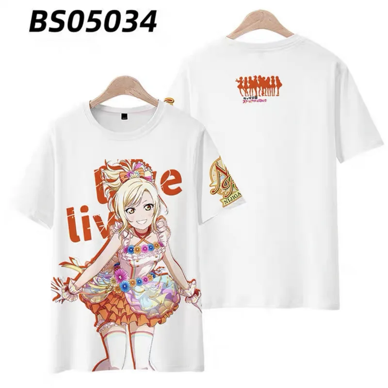 Anime Love Live! Nijigasaki High School Idol Club 3d T-shirt Men Women T Shirts O-neck Short Sleeve Cute Tshirt Unisex Clothing