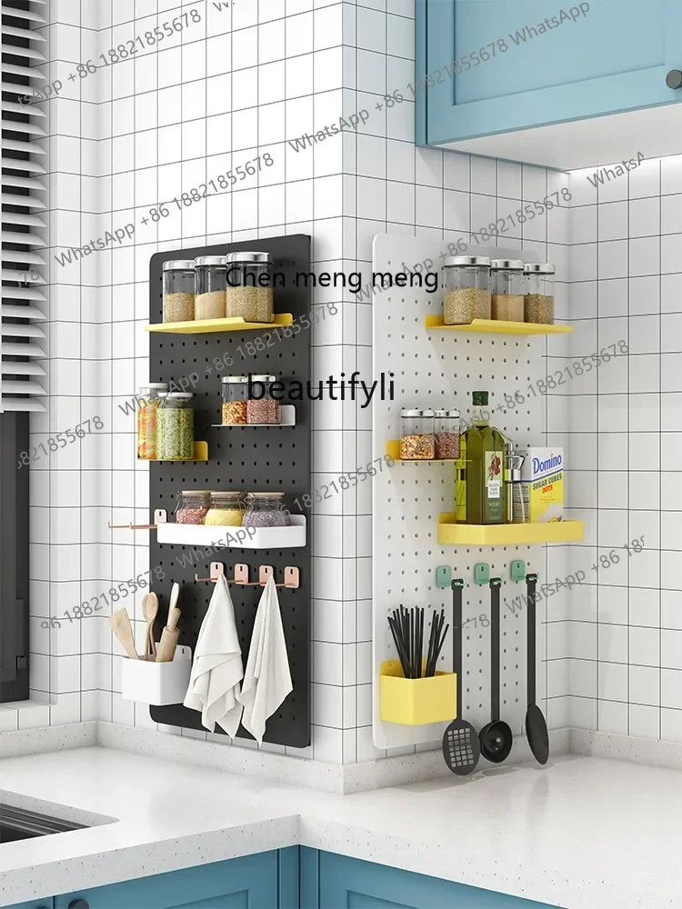 

cn8350 LHY zqKitchen Wire-Wrap Board Storage Rack Wall-Mounted Seasoning Kitchenware Supplies Rack Multi-Functional Countertop S