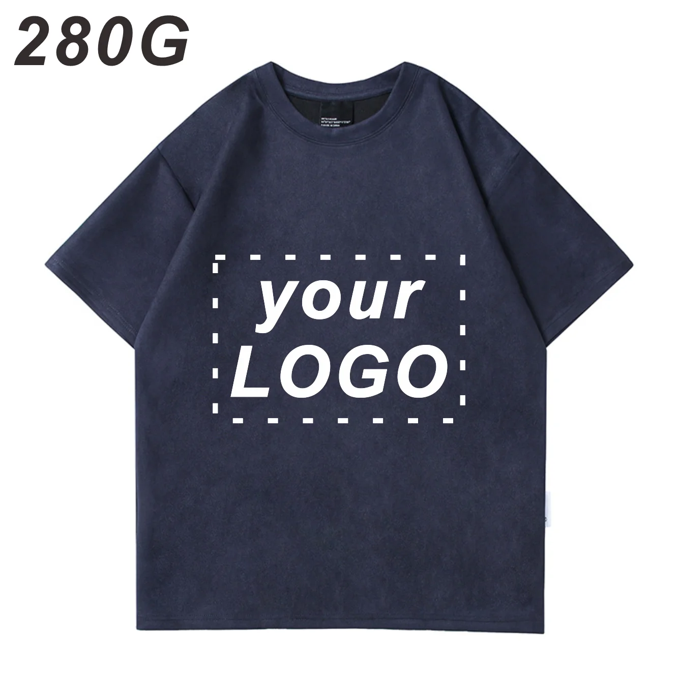 

Hip Hop Streetwear Men's T-shirt Custom Printing Embroidery Company Logo Top T-shirt 280g Unisex Summer Retro Brand Personalized