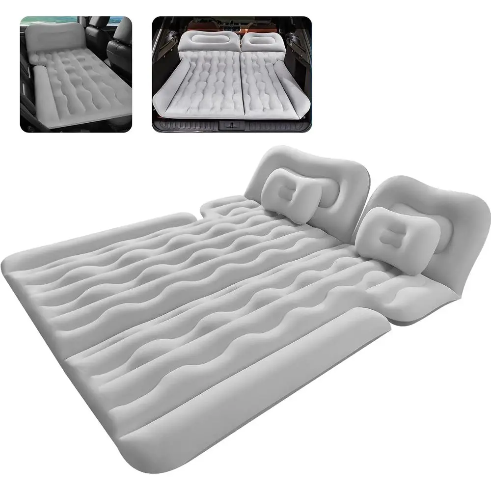 

Inflatable Back Seat Air Mattress, Thick Camping Sleeping Pad with Pillows & Rechargeable Pump, Portable Airbed for Cars & Truck