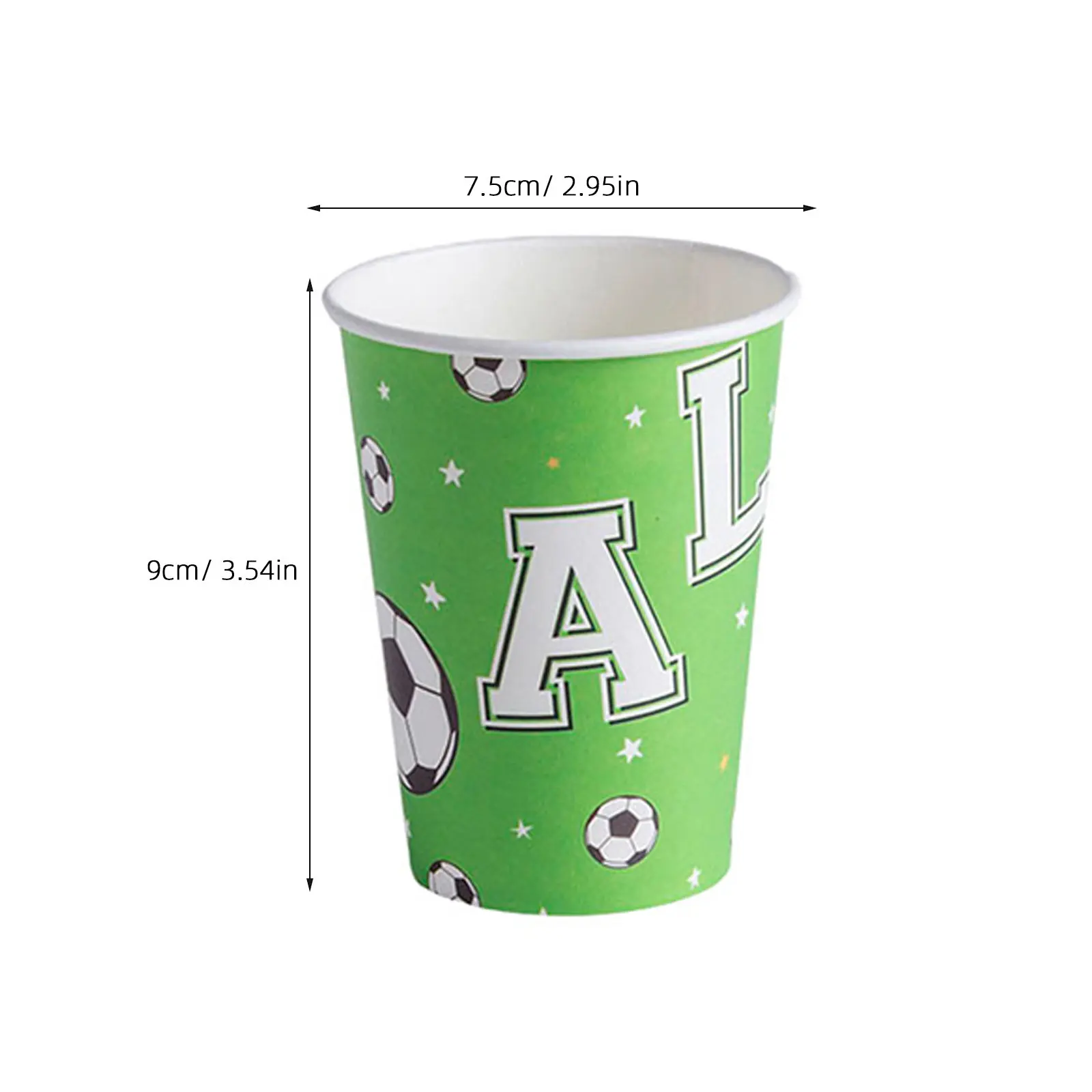 16pcs Soccer Competition Paper Cups Disposable Drinking Cups For Birthday Party Soccer Theme Design