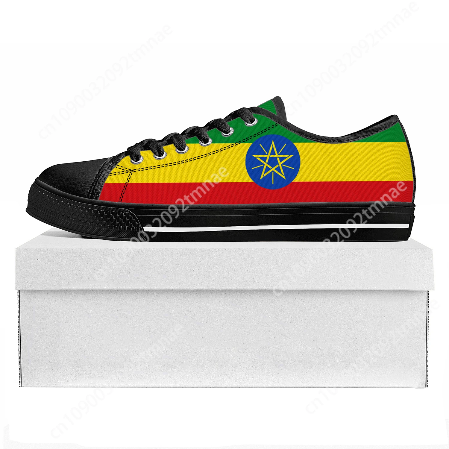 Ethiopian Flag Low Top High Quality Sneakers Mens Womens Teenager Canvas Sneaker Ethiopia Prode Casual Couple Shoes Custom Shoe