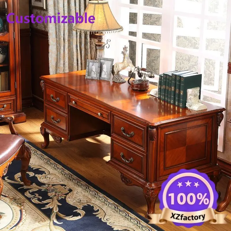 Factory Direct 2026 Top RatedEscritorio americano, escritorio europeo de madera maciza, escritorio para computadora, escritorio