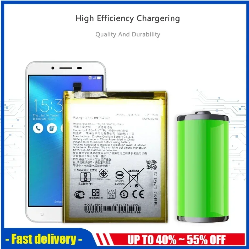 C11P1609 Mobile Phone Batteries For ASUS Zenfone 3 Max 5.5