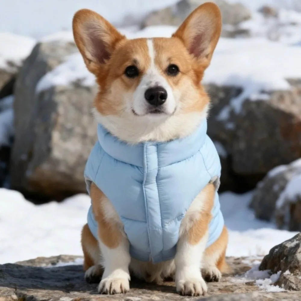 

Warm Dog Down Jacket Thickened Adjustable Winter Cotton Coat Cold Protection with Ear Hole Windproof Dog Jacket Winter Season