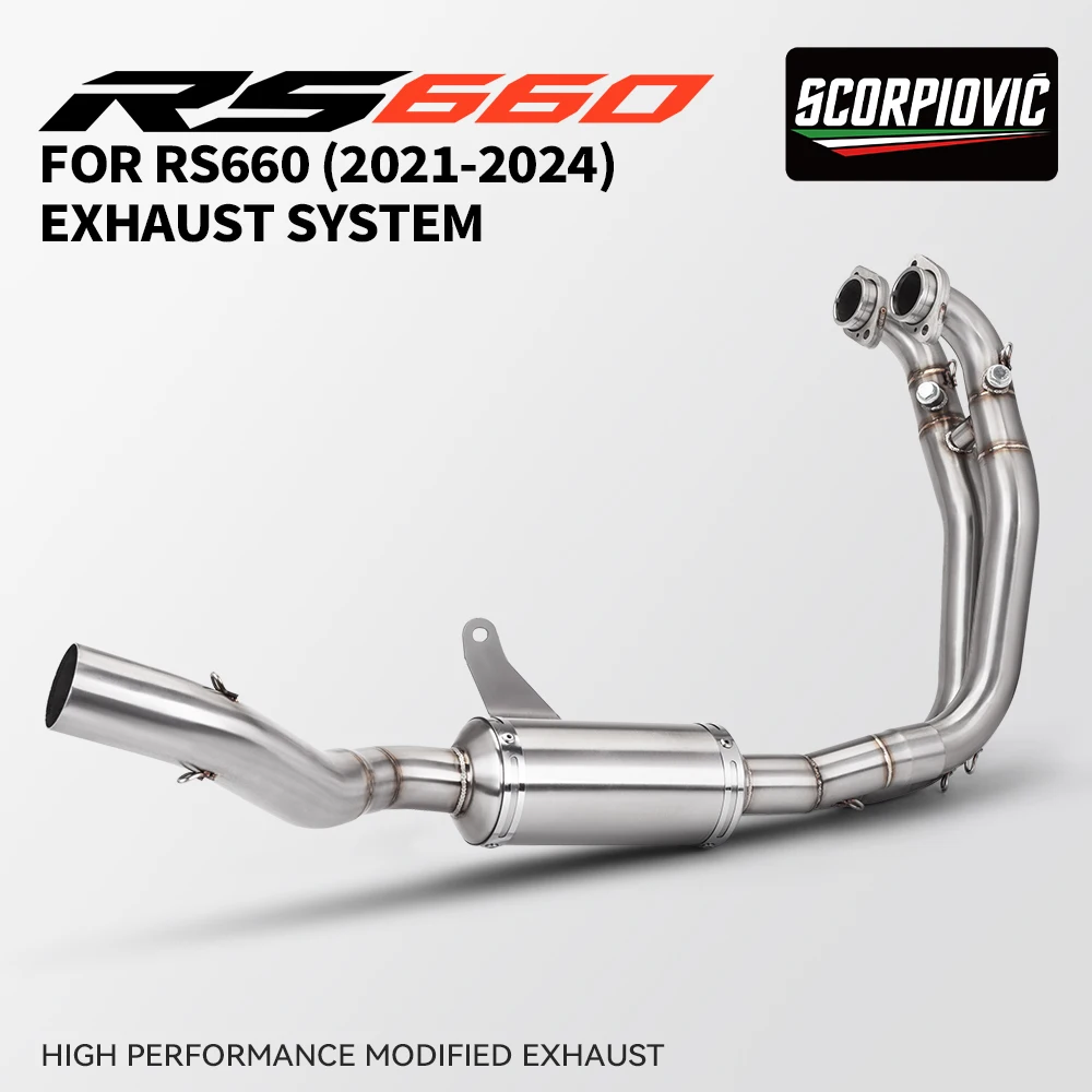 High Performance Slip on Motorcycle Exhaust System for RS660 2021-2024 Front Section