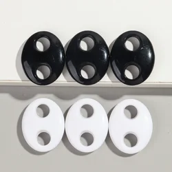 6pcs Black White Acrylic Coffee Bean Links 43x34MM Pig Nose Beads Charms for Making Jewelry DIY Earrings Necklace Accessories