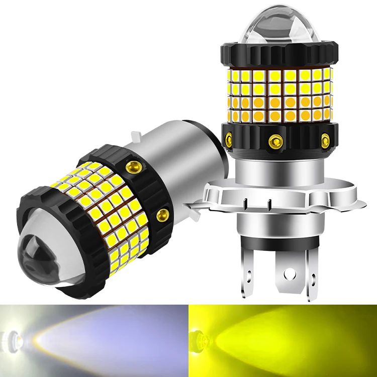 1PCS Motorcycle Accessories LED 3030SMD 3570 CSP Headlight Canbus No Error H4 BA20D P15D IP67 Lens Waterproof Super Bright Light