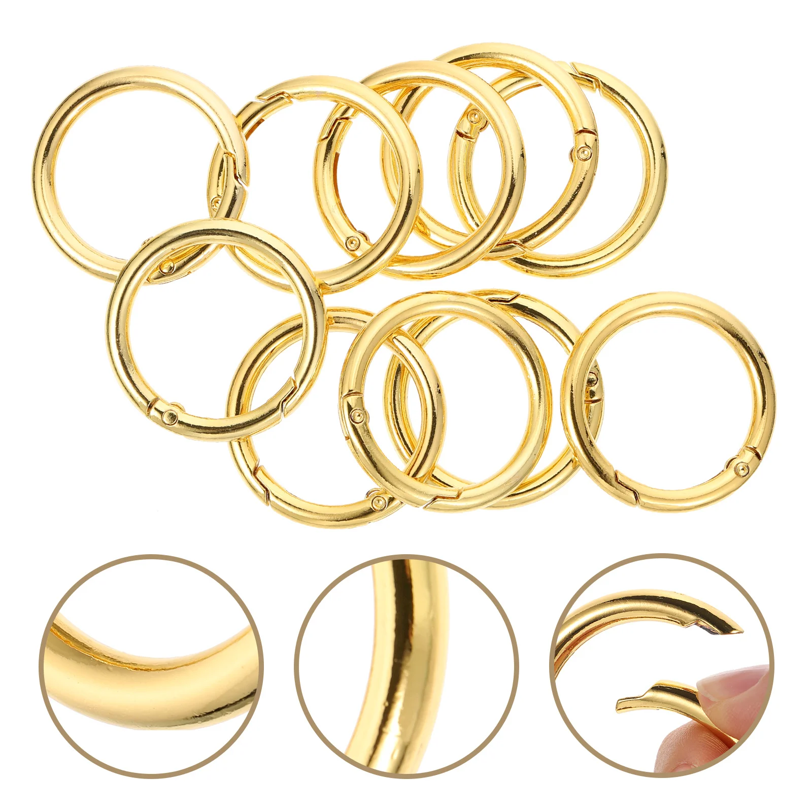 10Pcs Durable Flat Key Rings Metal Split Circles for DIY Key Chains Crafts Supplies Retro Style Keyrings Keychains