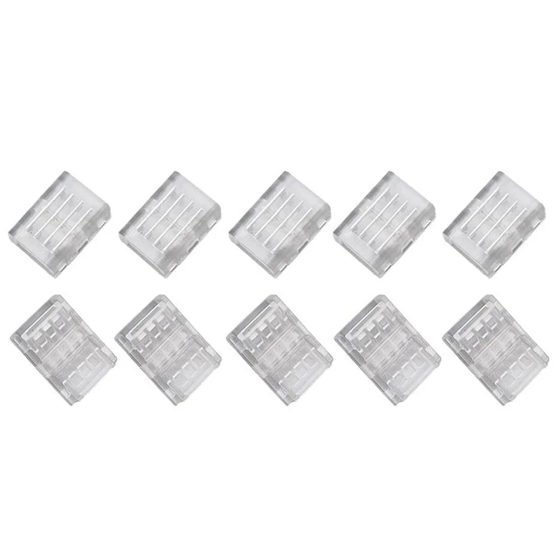 10Packs 4-Pin RGB LED Light Strip Connectors 10Mm Unwired Gapless Solderless Adapter Terminal For SMD 5050 LED Strip