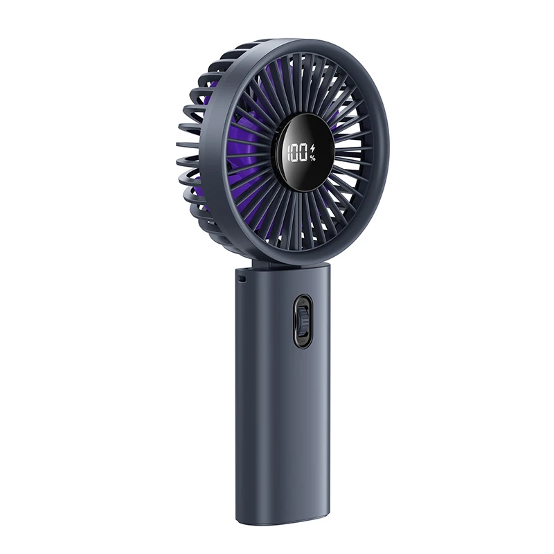 

Portable Wearable 100-Speed Mini Handheld Fan Digital Display 2400mAh Rechargeable Foldable Hand Fan