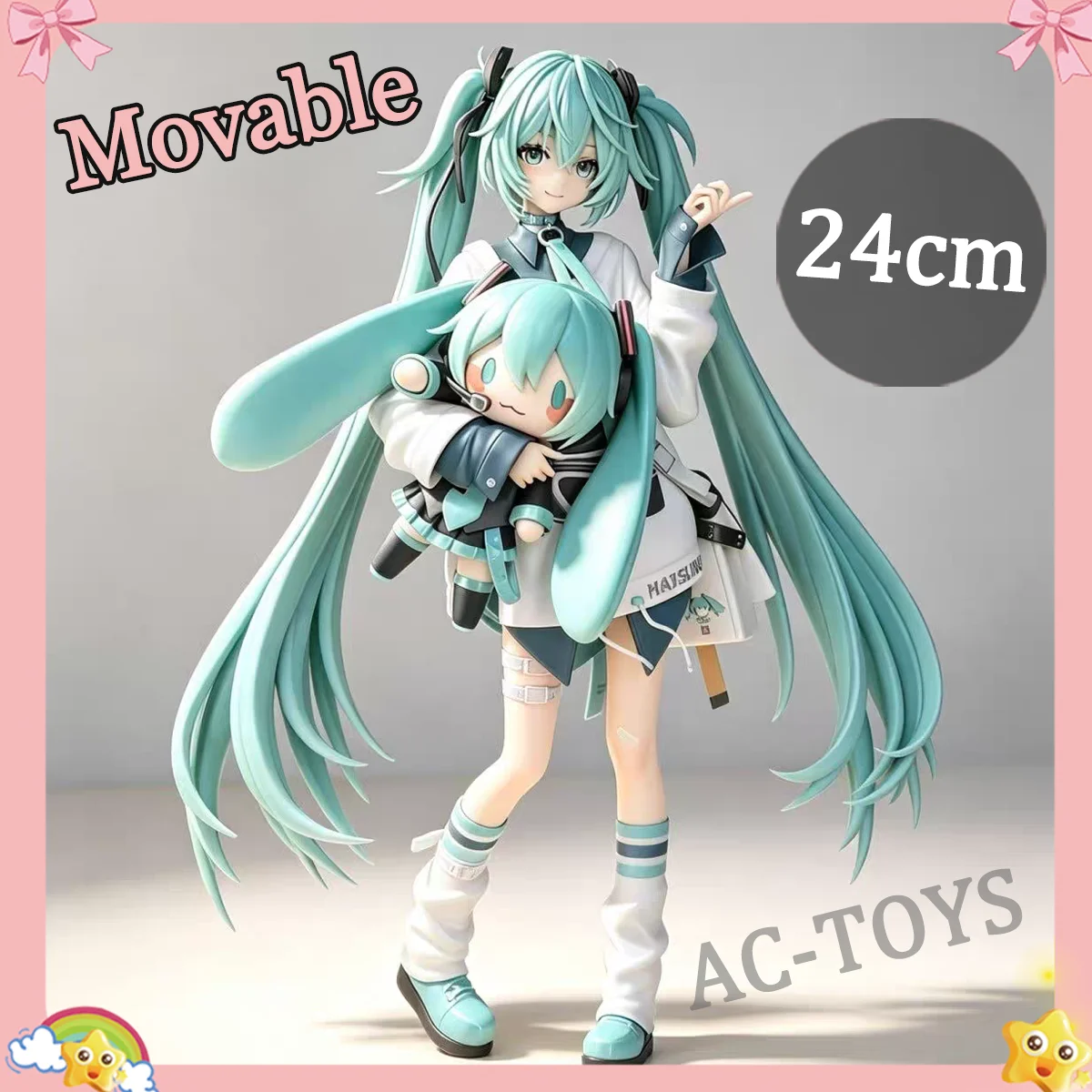 hatsune-miku-figure-holding-chibi-miku-plush-ver-white-outfit-twin-tails-24cm-sexy-movable-pvc-collectible-anime-statue-toy