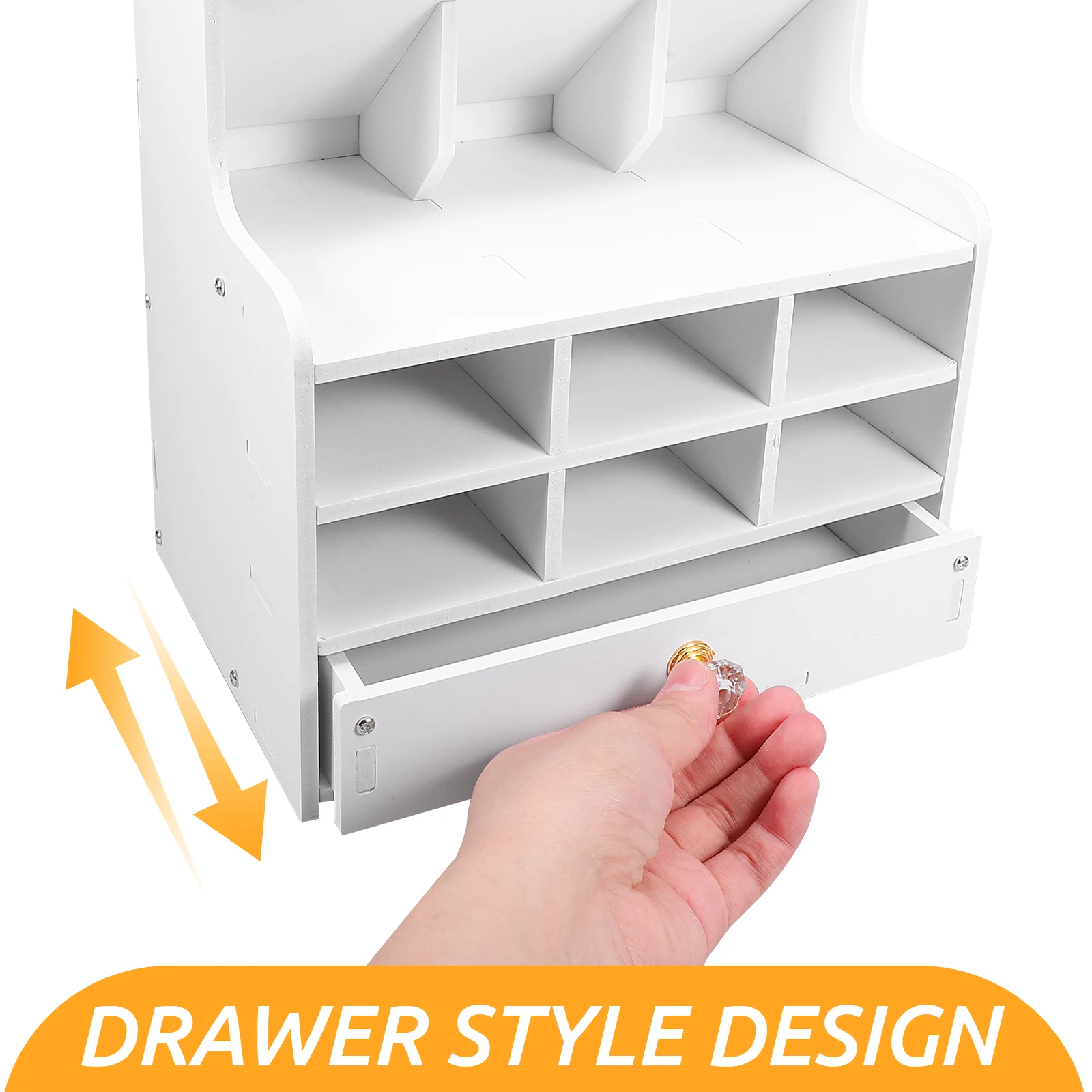 

15 Compartments Drawer Pen Holder Desktop ganizer PVC Wood Material Stationery Storage Rack Office Desk Tidy Multi