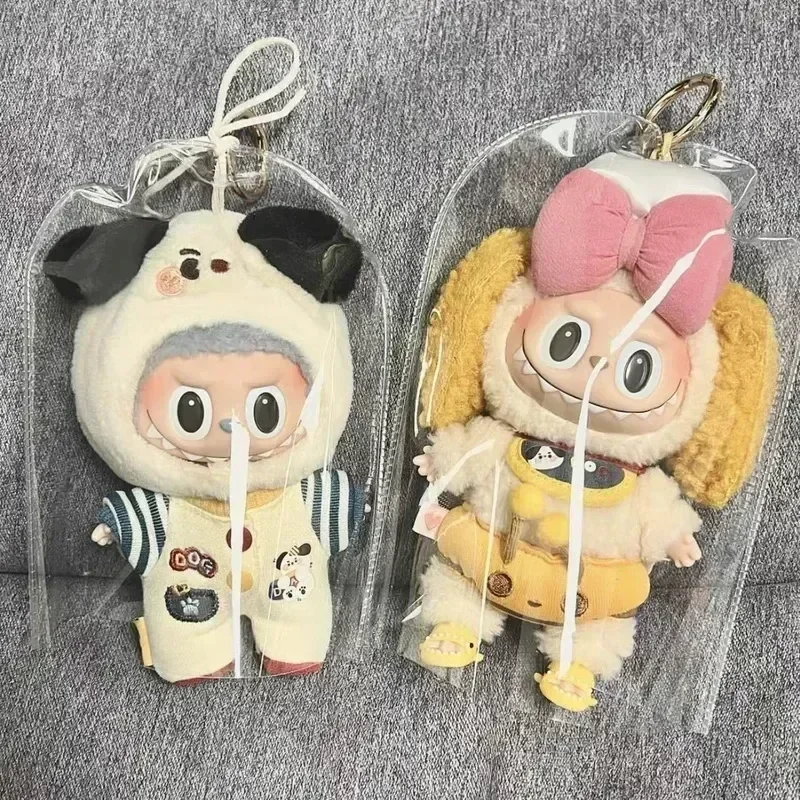 Heiße Ankunft Labubu Monster Vinyl keine Puppe niedlichen Schutzhülle Puppen ausgehen Tasche kleine staub dichte Aufbewahrung tasche Kawaii Dekor Geschenk