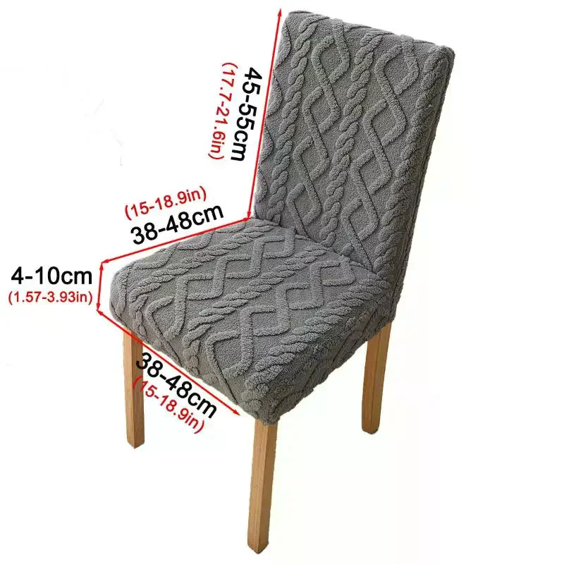Winter Lambs Plush Chair Cover Solid Color Thicken Universal Elastic Dining Slipcovers Home Chair Covers