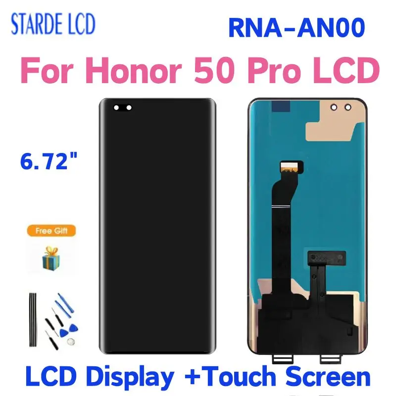 

6.72" Original For Huawei Honor 50 Pro LCD Display Touch Screen Digitizer Assembly For Honor 50pro LCD RNA-AN00 Replacement