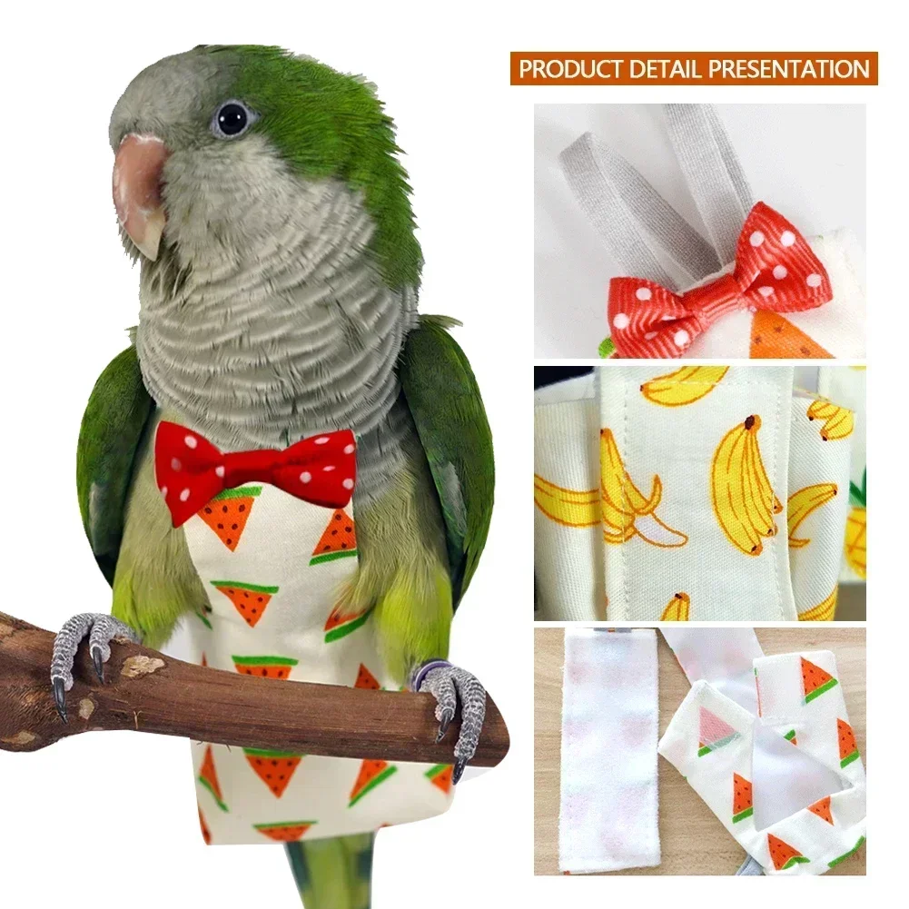 Parrot Pigeon Diaper Flight Suit Bird Nappy Parrot Clothes for Green Cheek Parakeet Cockatiel Conure Small Medium Birds