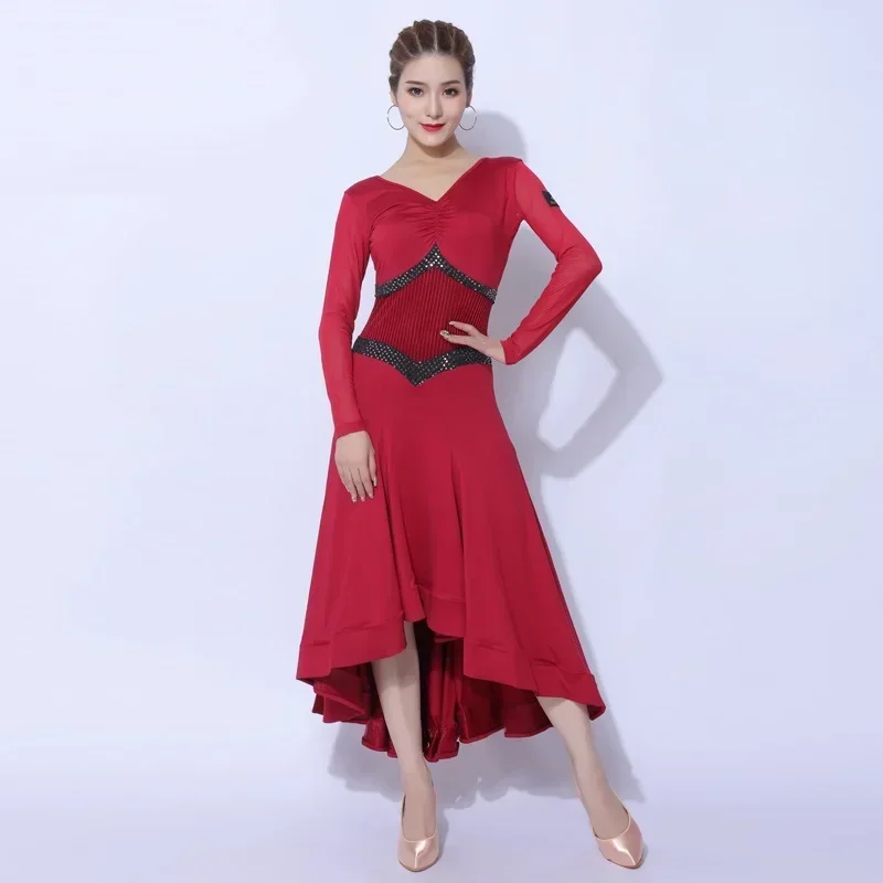 

X208 Modern Ballroom Dance Dress Women Standard Ballroom Dress Tango Dance Costumes Waltz Dress for Dancing Clothes Dance Wear