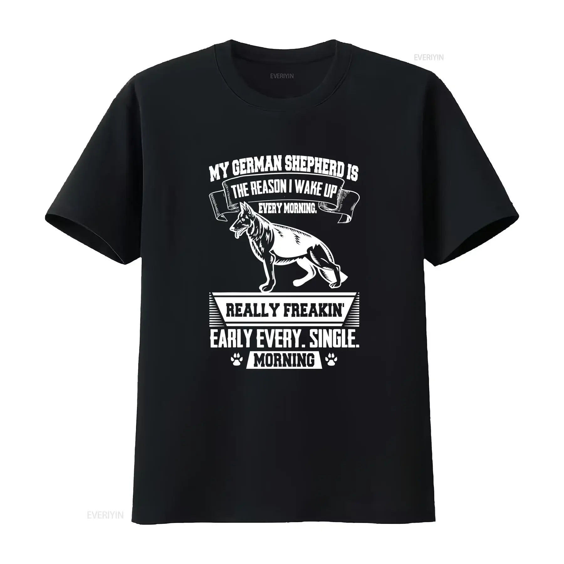 German Shepherd Dog Morning Sayings Getting Up T Shirt Premium vintage Washed Unisex Slightly Top For Everyday Wear fashion