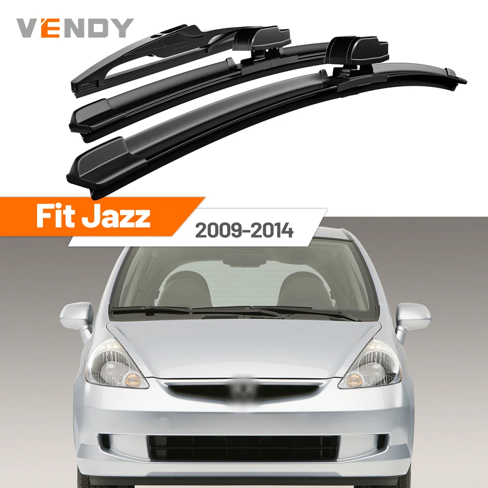 

For Honda Fit Jazz 2009-2014 2010 2011 2012 2013 Front & Rear Windshield Wiper Blades Windscreen Wipers Set Accessories