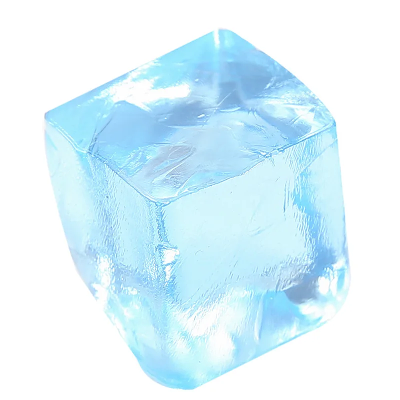 10pcs Mini Ice Block Squishy Toys 2*2cm Pinch Creative Novelty Transparent Simulation Jelly Stress Relief Squeeze Gift J132-1