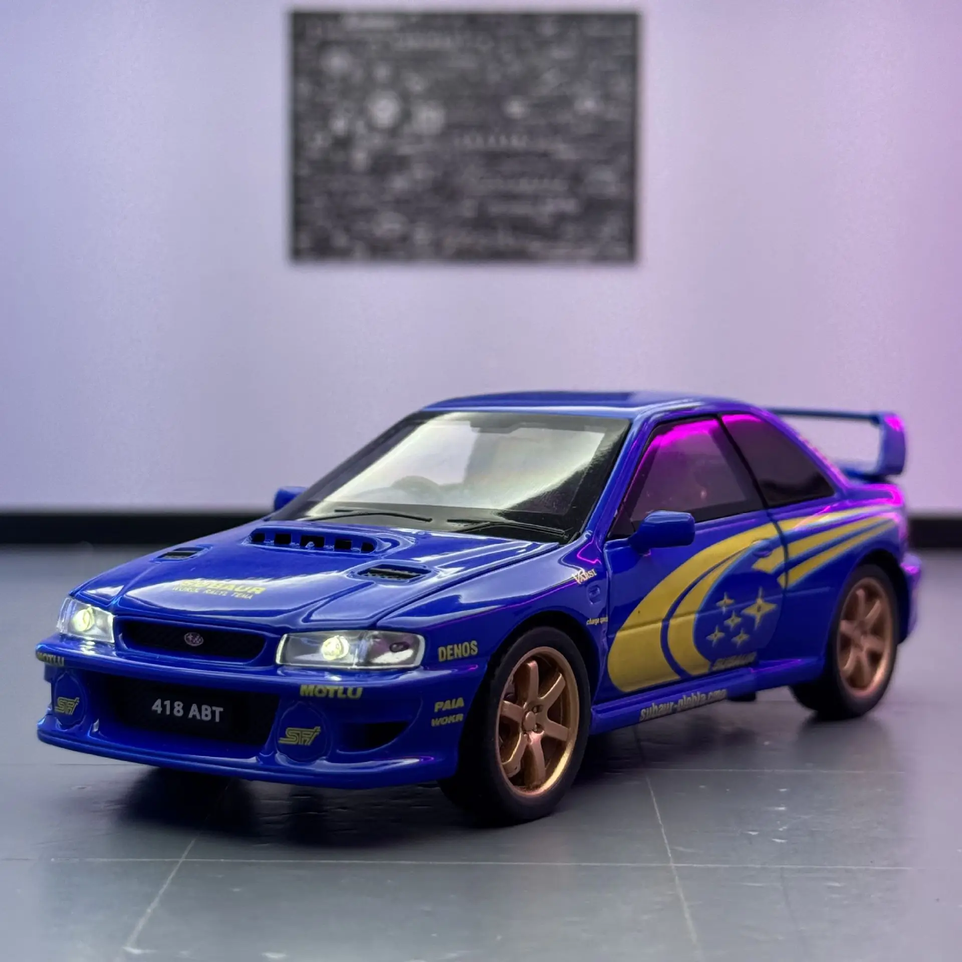 

Car Model 1:32 Subaru Impreza Alloy Rally Car Sound Model Ornament Pull Back Toy Delivery