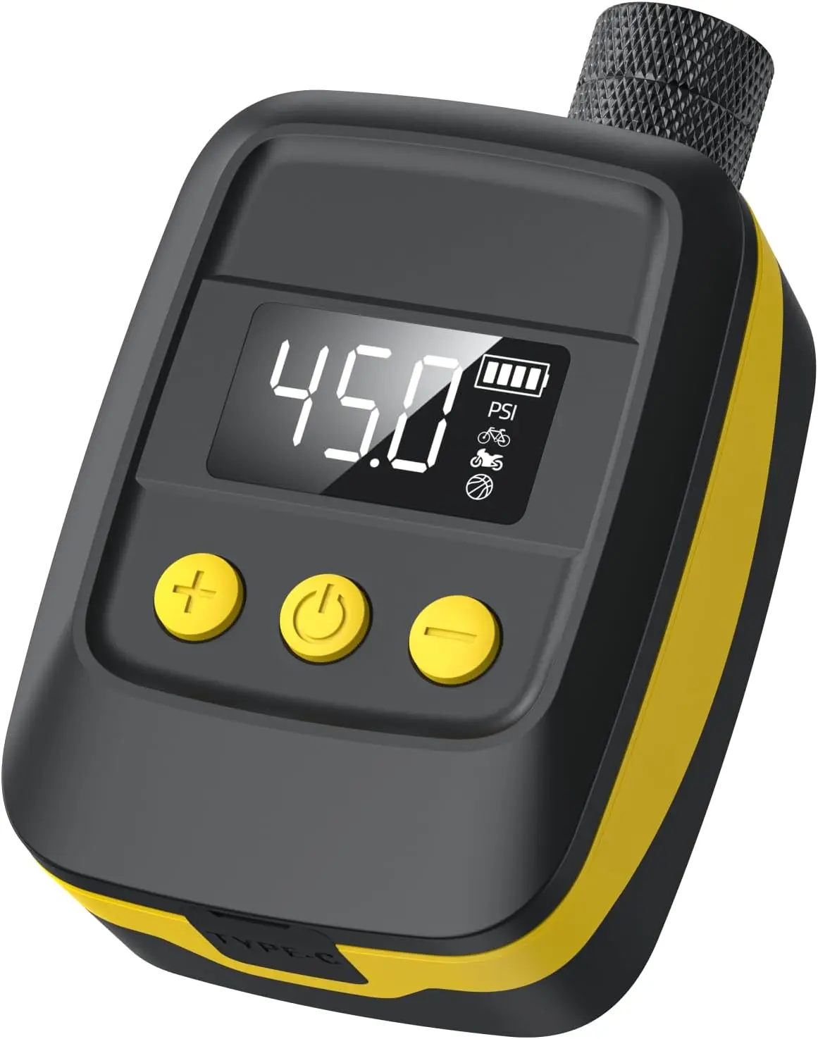 Pompa Ban Sepeda Listrik 150 PSI dengan Pengukur, Mati Otomatis, Portabel untuk Katup Presta/Schrader