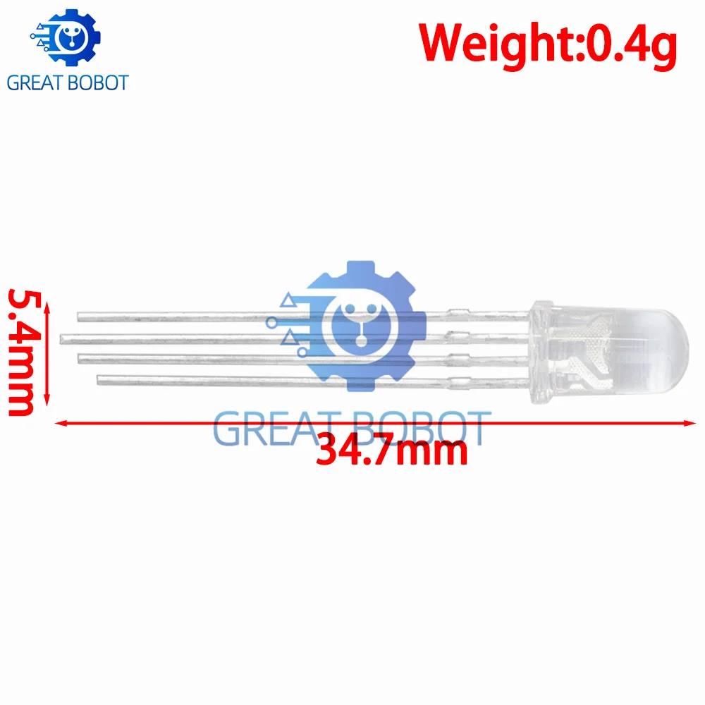 For Arduino-Compatible RGB LED Diodes (10PCS): 5mm F5 – Diffused/Transparent + Common Cathode/Anode