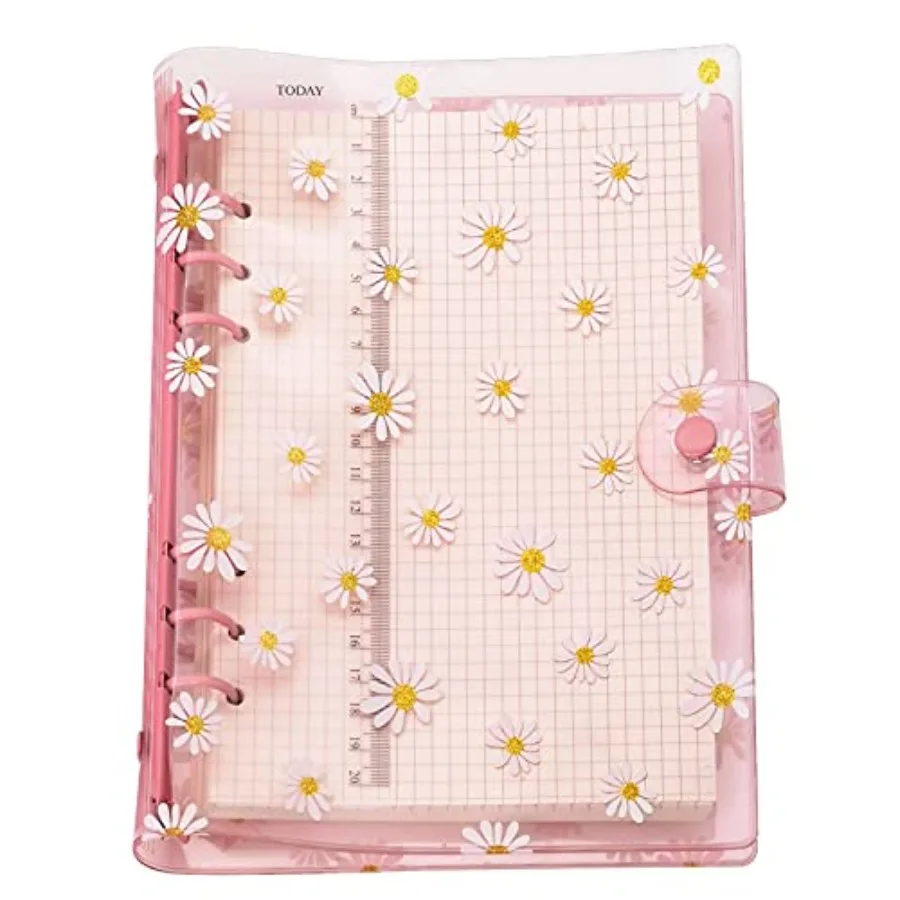 

A6 A5 6-Holes Colorful PVC Cover Round Ring View Binder with Snap Button Closure File Folder for Loose Leaf Sheet Protectors No