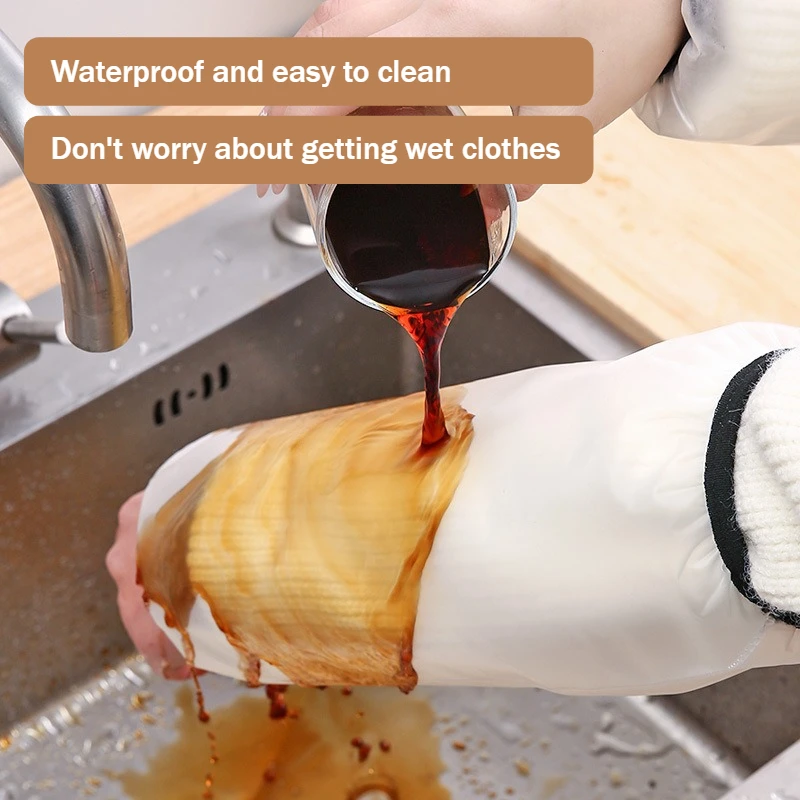 5 قطع منزلية للخريف والشتاء بأكمام شفافة للمطبخ مقاومة للماء والزيت سترة عمل مضادة للأوساخ وأكمام للبالغين #3