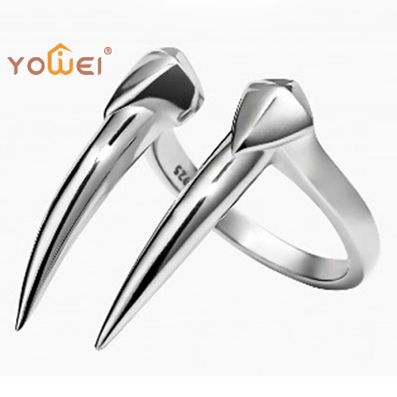 LatestSnake Fangs Ring for Woman Vintage Gothic Punk Silver Color Animal Ring For Man Retro Trend Jewelry Cool Stuff Party