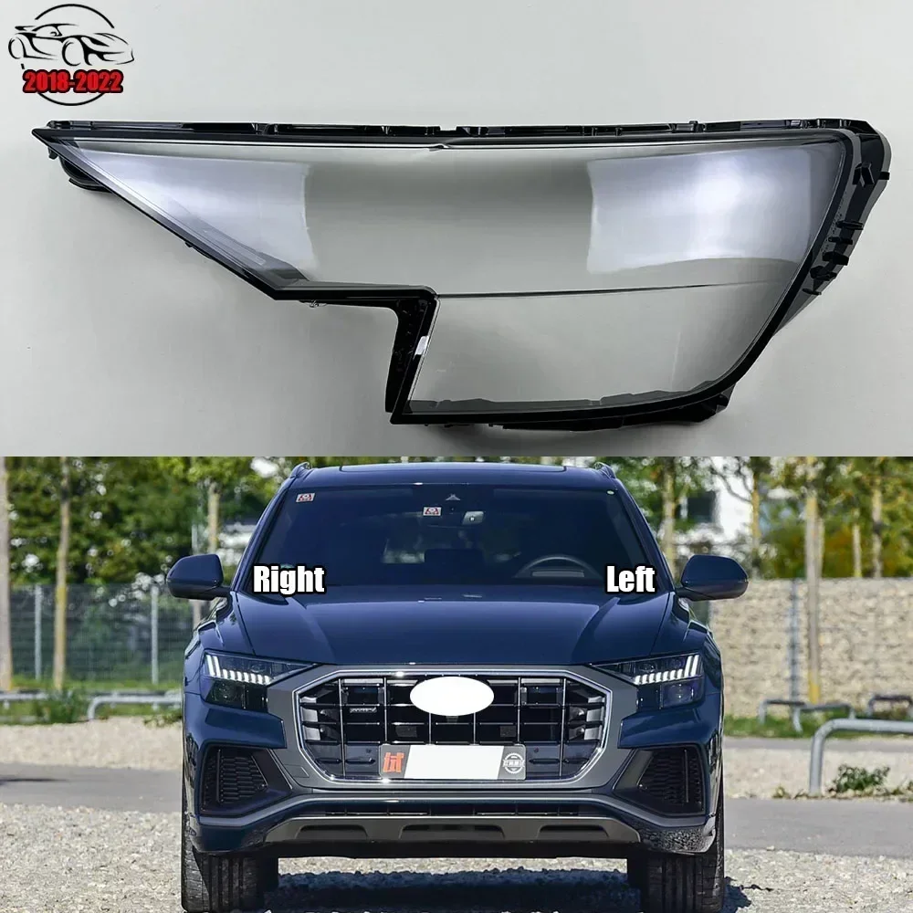 

For Audi Q8 2018 2019 2020 2021 2022 Car Accessories Headlamp Cover Transparent Shade Lamp Headlight Shell Lens Plexiglass
