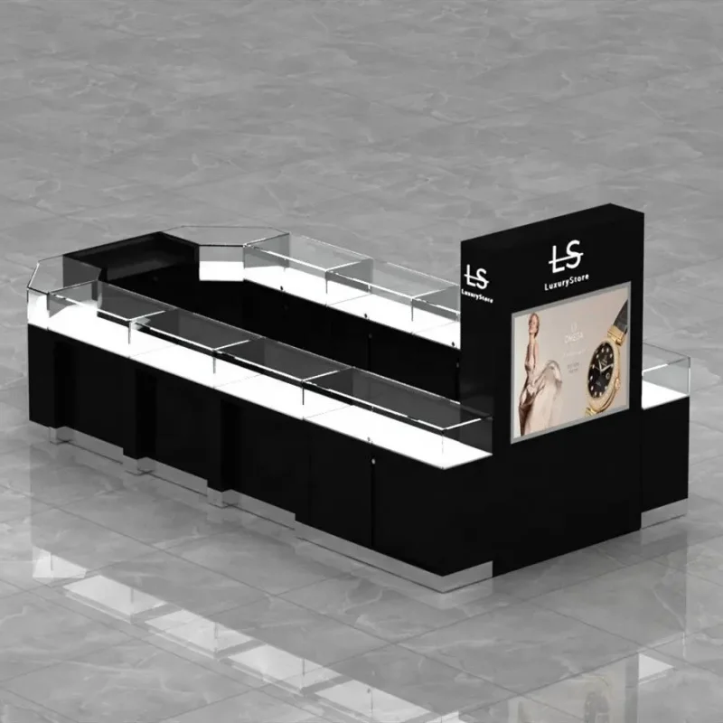 

2025customized.Factory Custom Modern Watch Display Cabinet Showcase Shopping Mall Jewelry Glass Display Cabinet Fashion Watch Ki