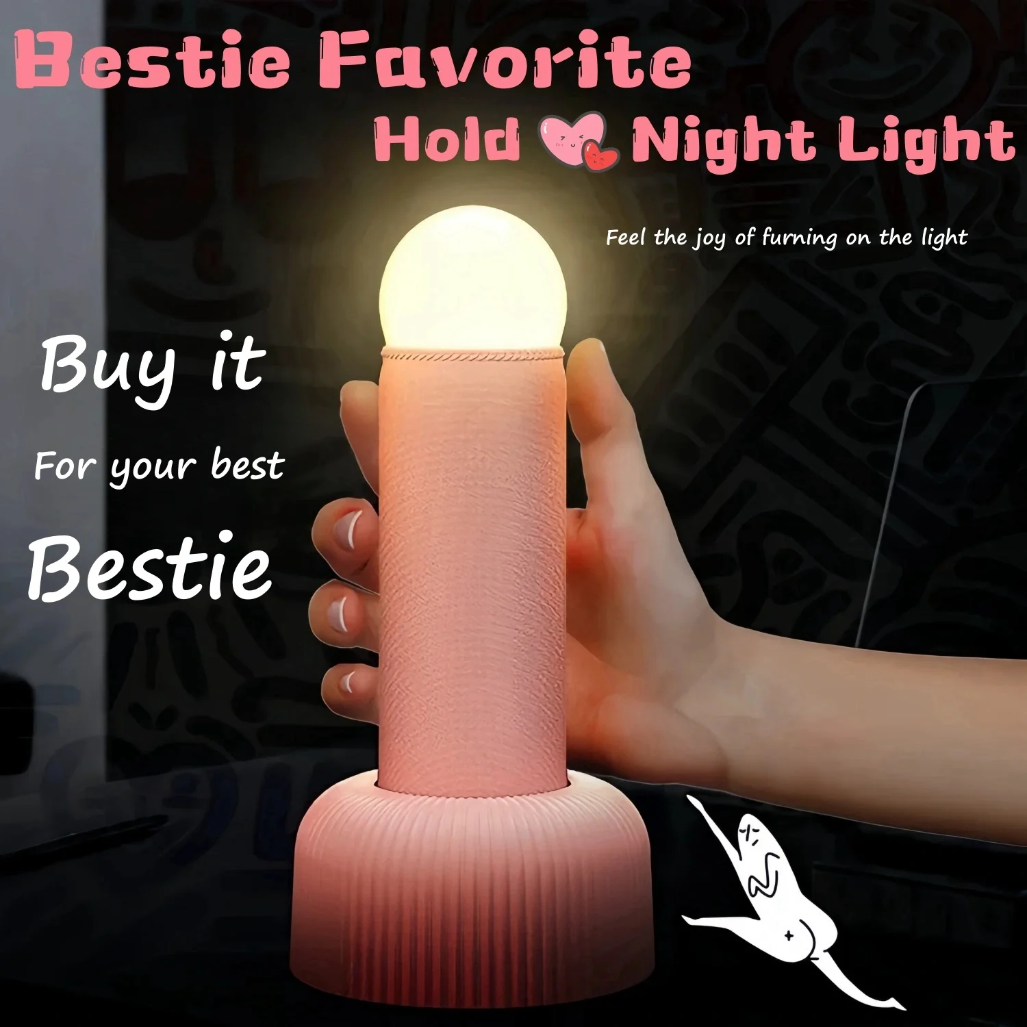 Rechargeable Hold A Night Light Bestie Favorite Gift Lamp Pink Lamps LED Warm Atmosphere Lamp Table Lamp Lamp for Bedroom